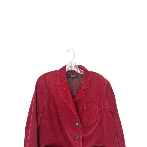 Talbots Blazer Burgundy Corduroy Office Work Career Business Size 14 Petite - Picture 3 of 13